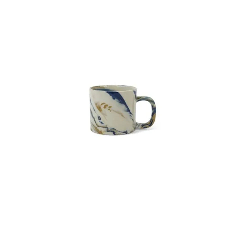 Mustard & Blue Marbled Mug in Extra Small (95ml)