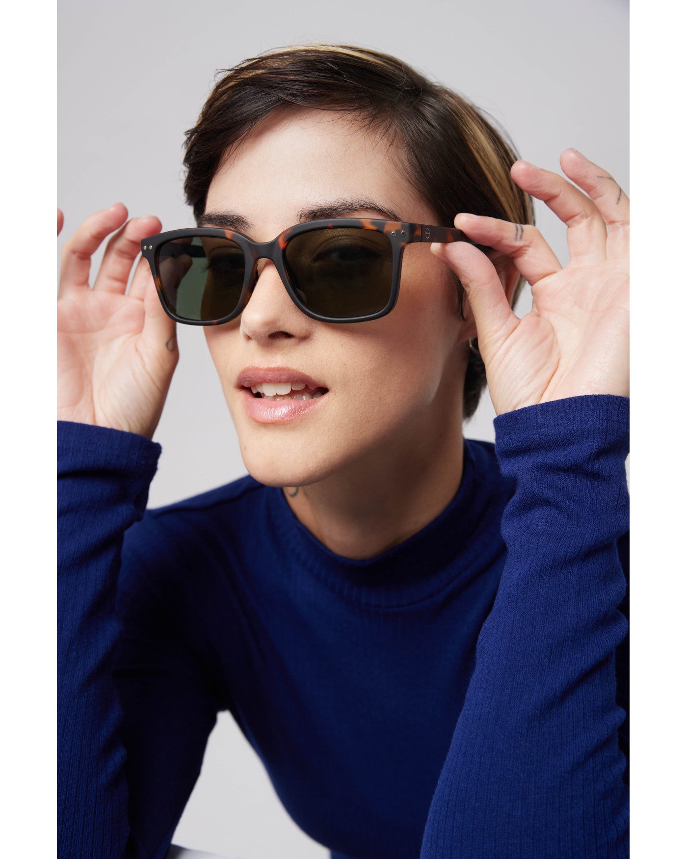 Sunglasses  - #L Shape Blue Tortoise