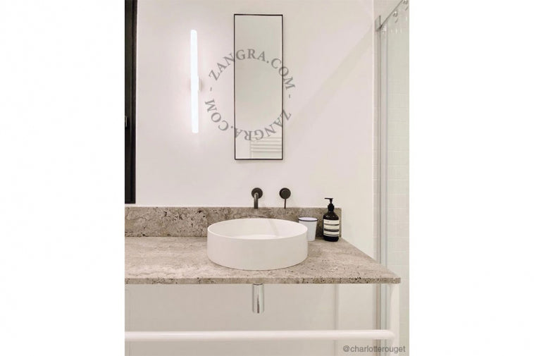 White Porcelain Wall or Ceiling Lamp S14d (Opal Stick Bulb)