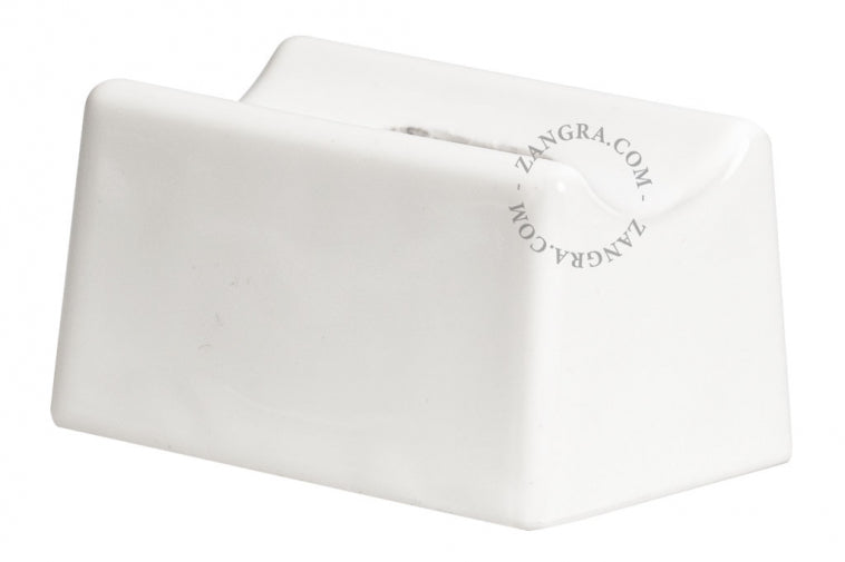 White Porcelain Wall or Ceiling Lamp S14d (Opal Stick Bulb)