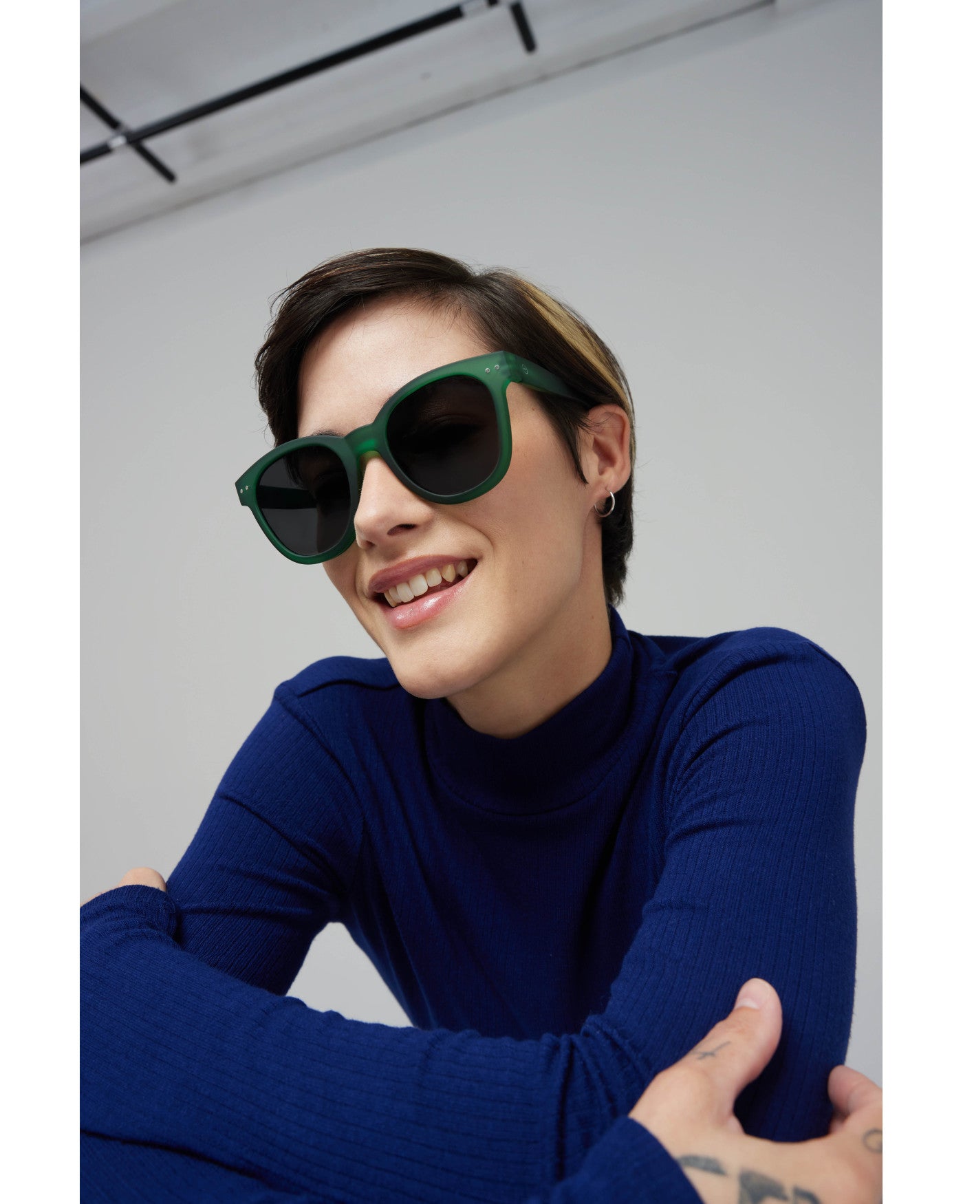 Sunglasses  - #N Shape Green Crystal