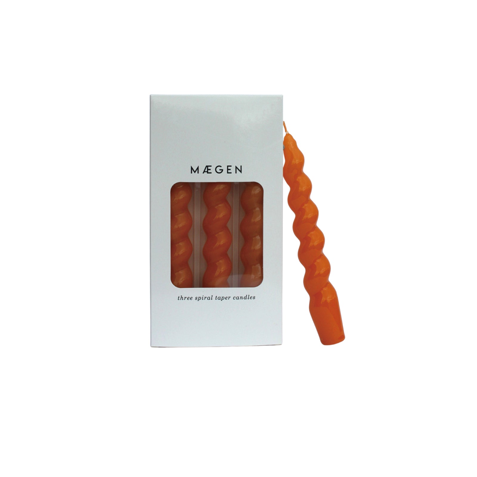 18cm Spiral Taper Candles - Tangerine 3 pack