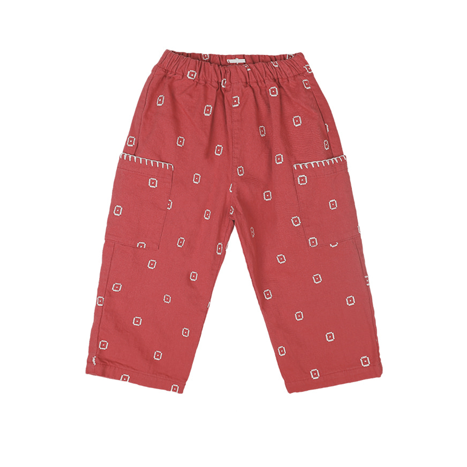 Hand Stitched Pant in Red