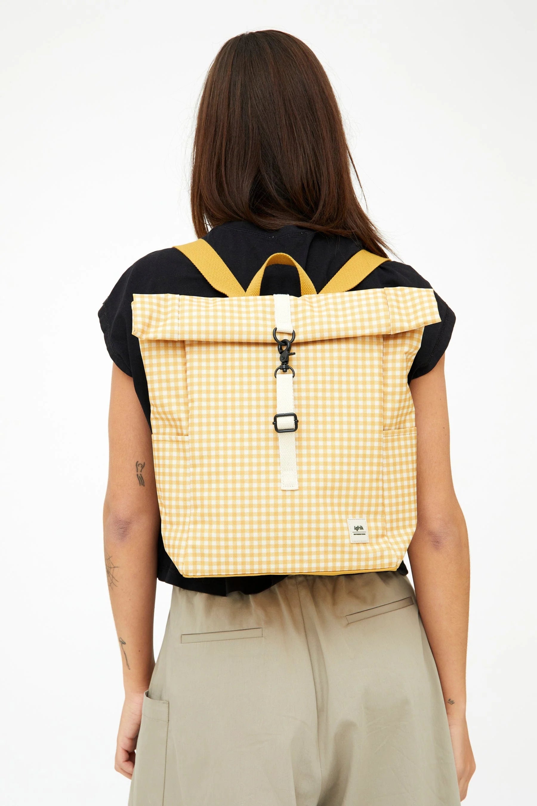 Roll Mini Back Pack in Vichy Mustard