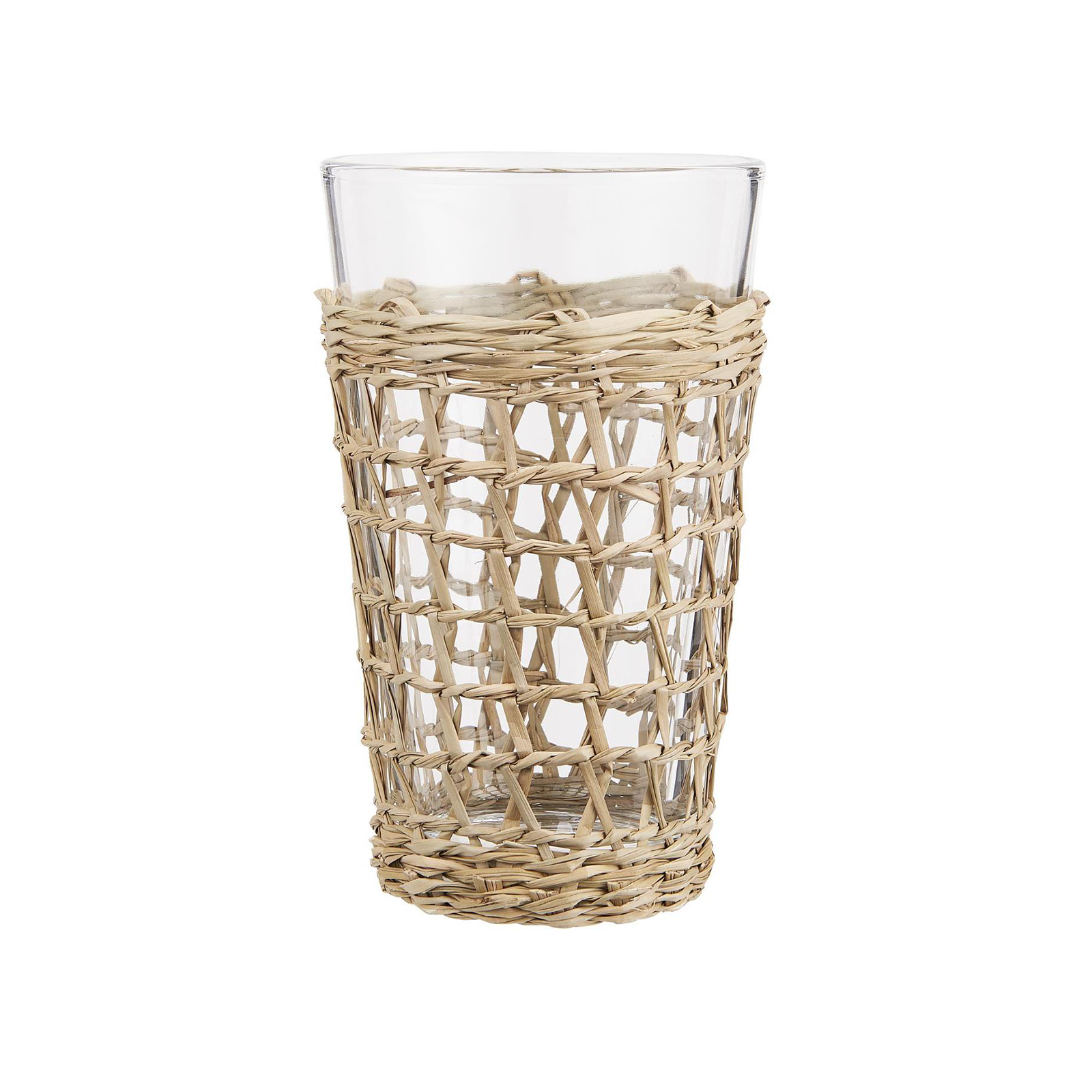 Drinking Glass with Straw Weaving