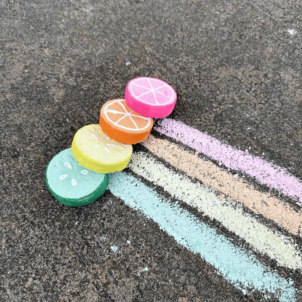 Citrus Slices Sidewalk Chalk, Set of 4