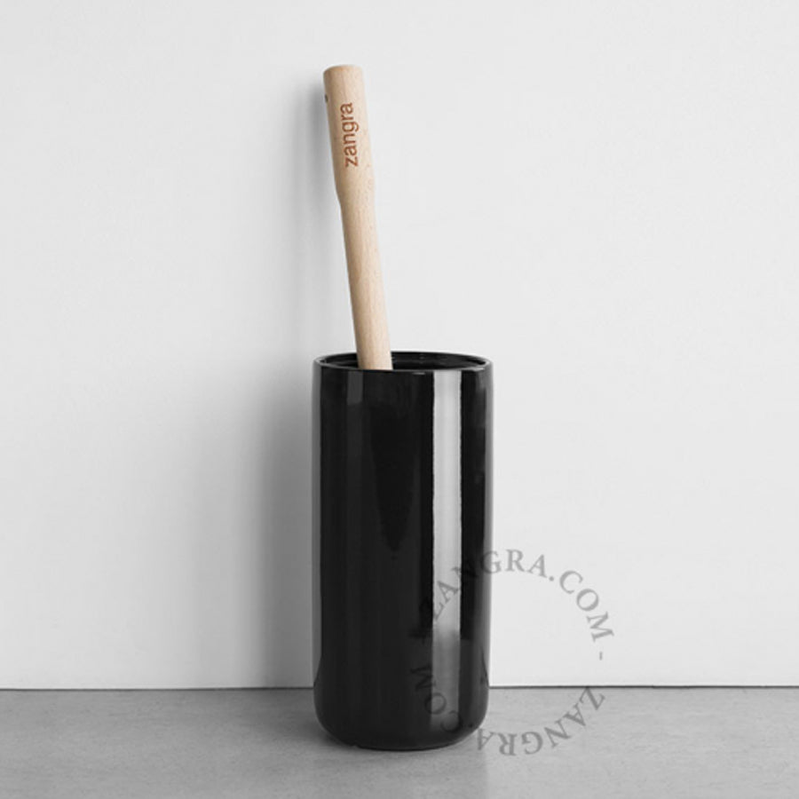 Toilet Brush & Porcelain Holder Black