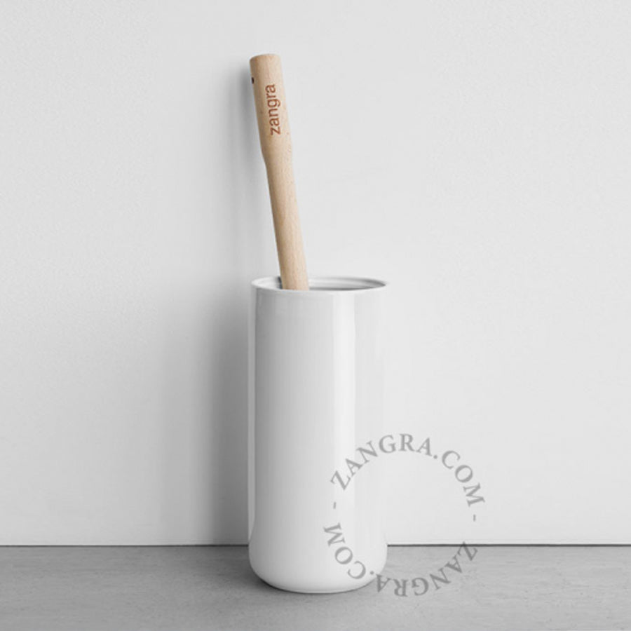 Toilet Brush & Porcelain Holder White