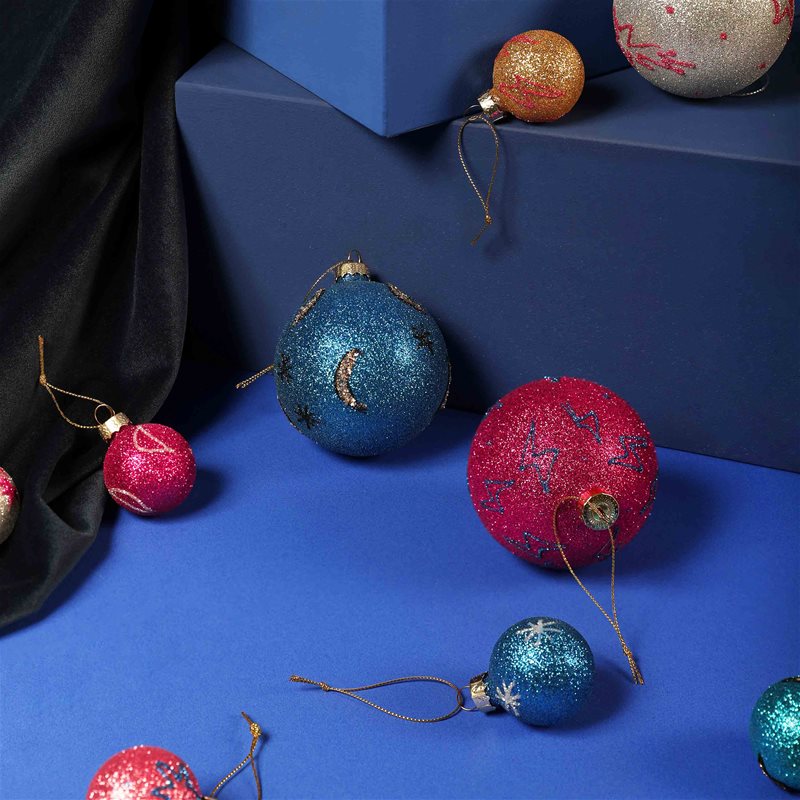 Set of 6 Hanging Christmas Cosmic Ornaments