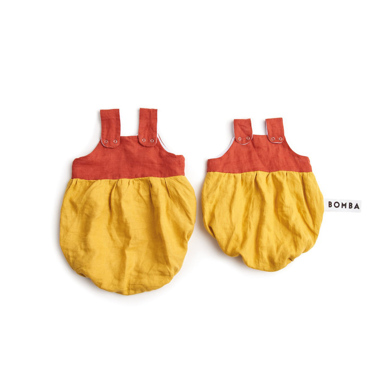 BOMBA Baby Romper in Red and Yellow