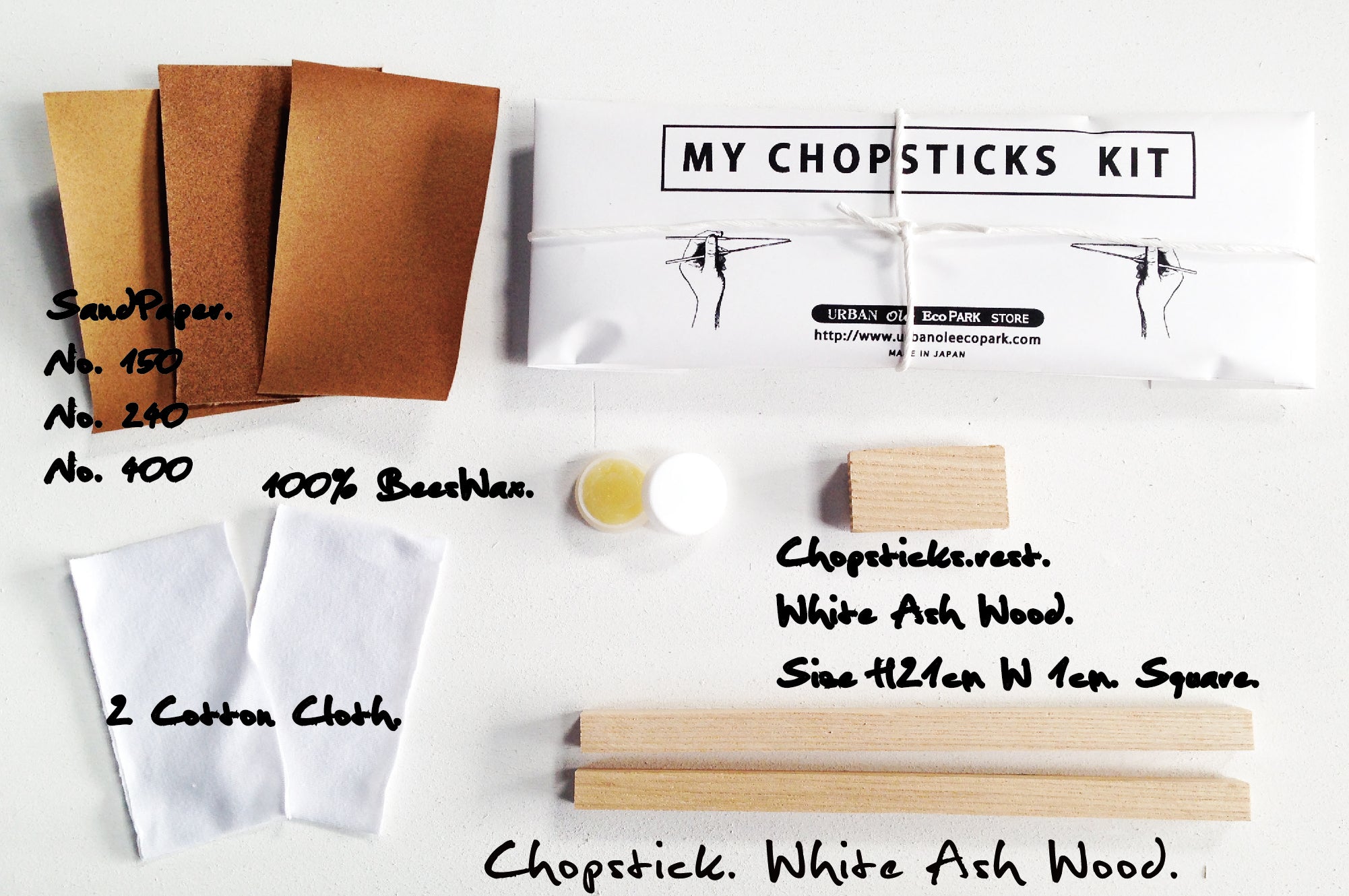 Japanese Whittling DIY Kit - Make My Own Chopsticks Kit in White Ash Wood