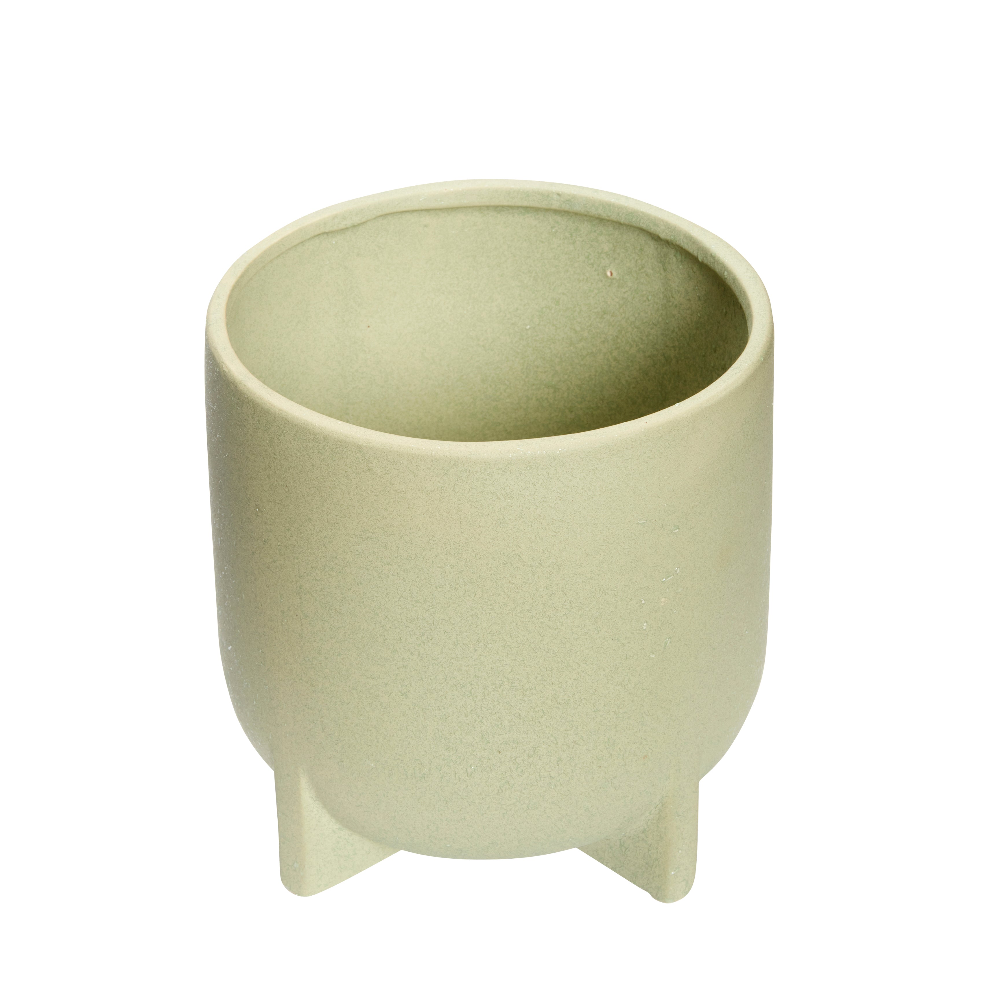 Mint Ceramic Pot with Legs in Large