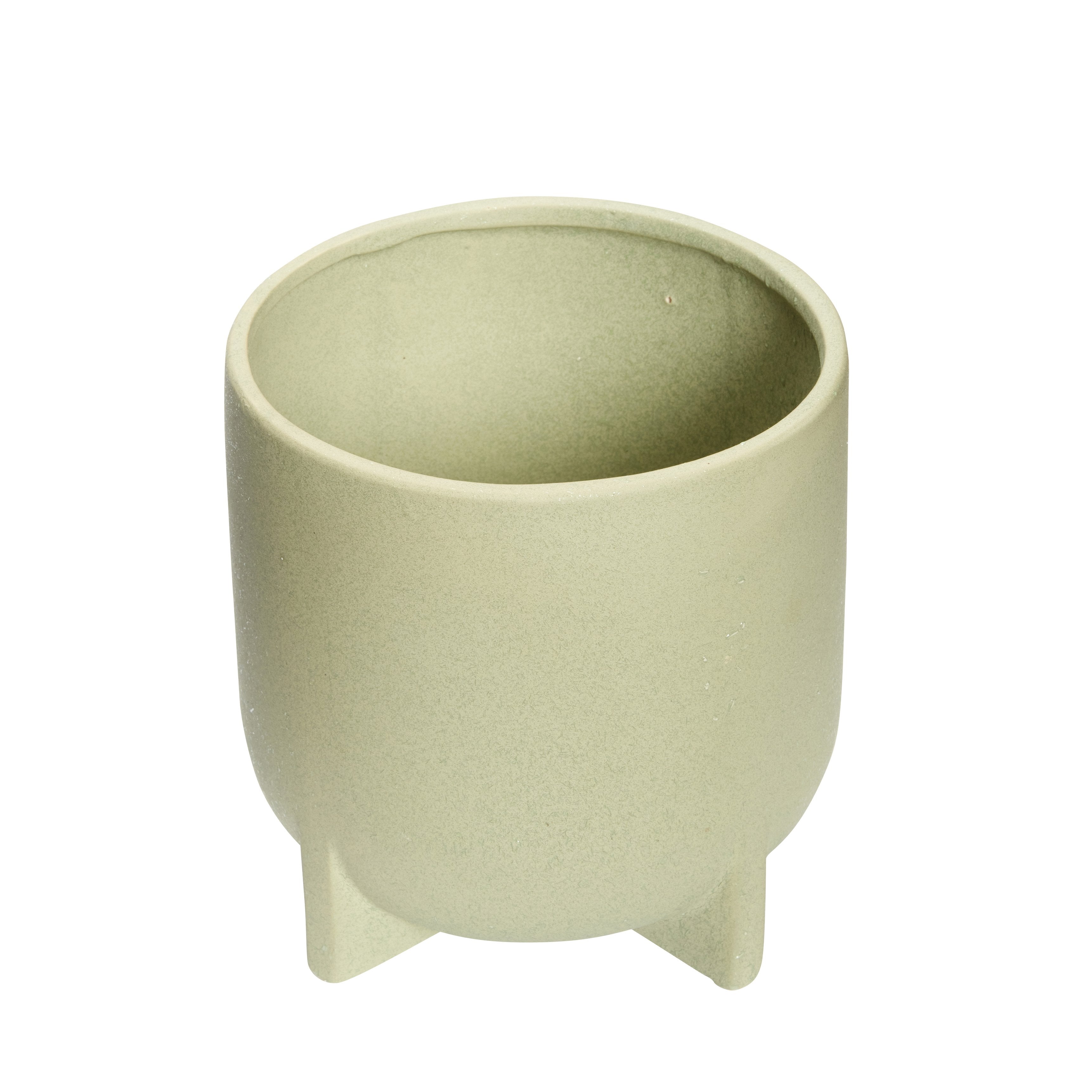 Mint Ceramic Pot with Legs in Small