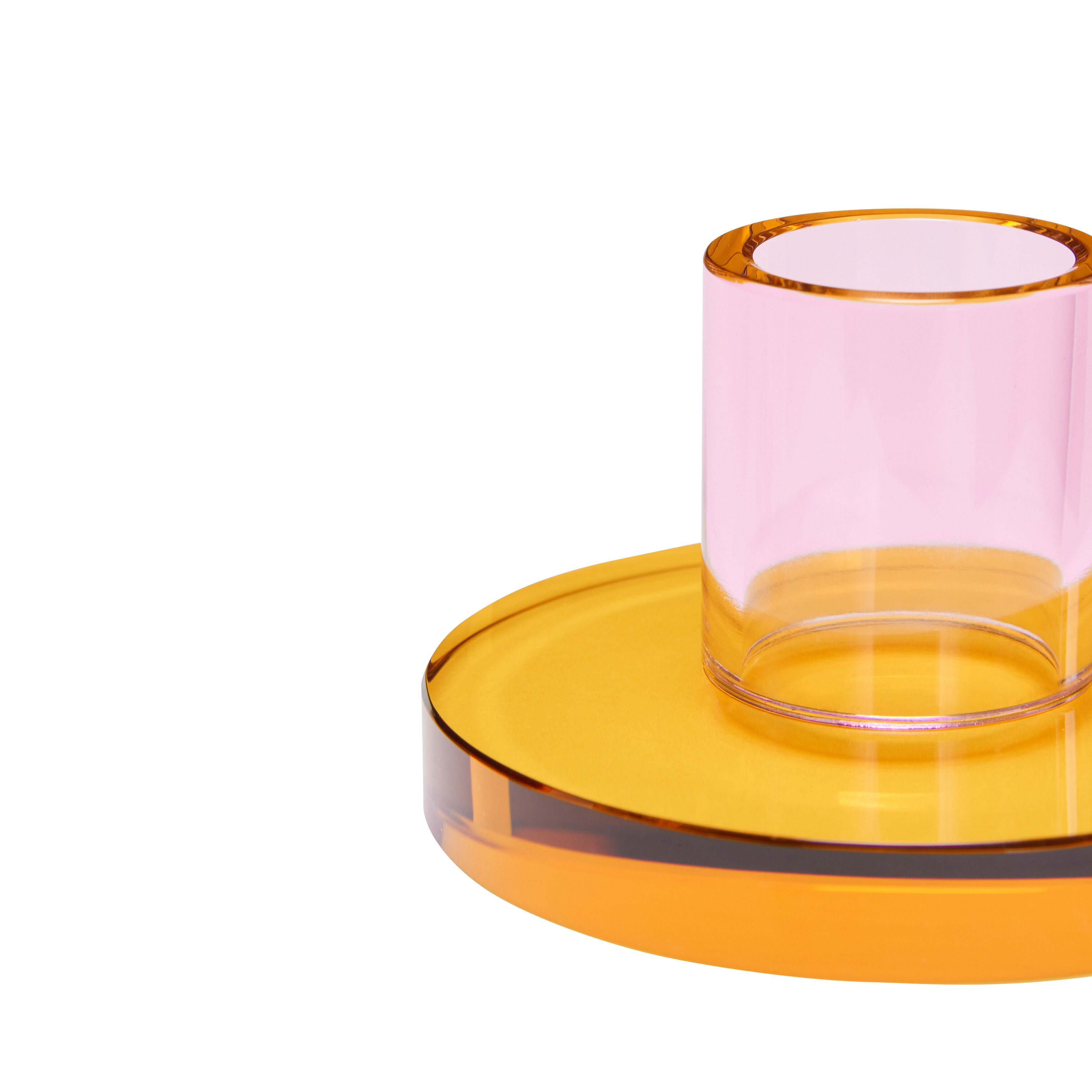 Astra Candleholder Small in Pink, Orange