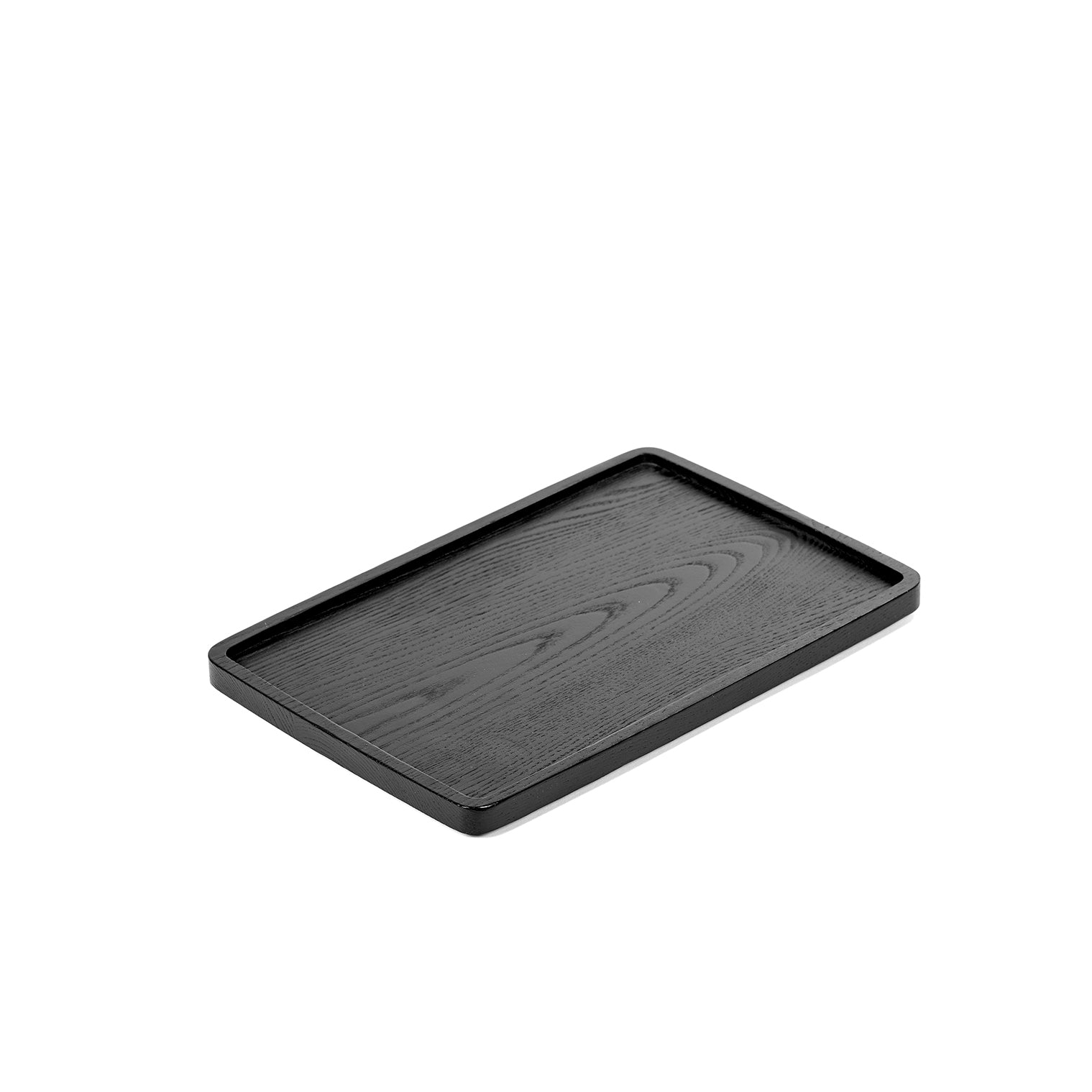 Black Rectangular Wooden Tray