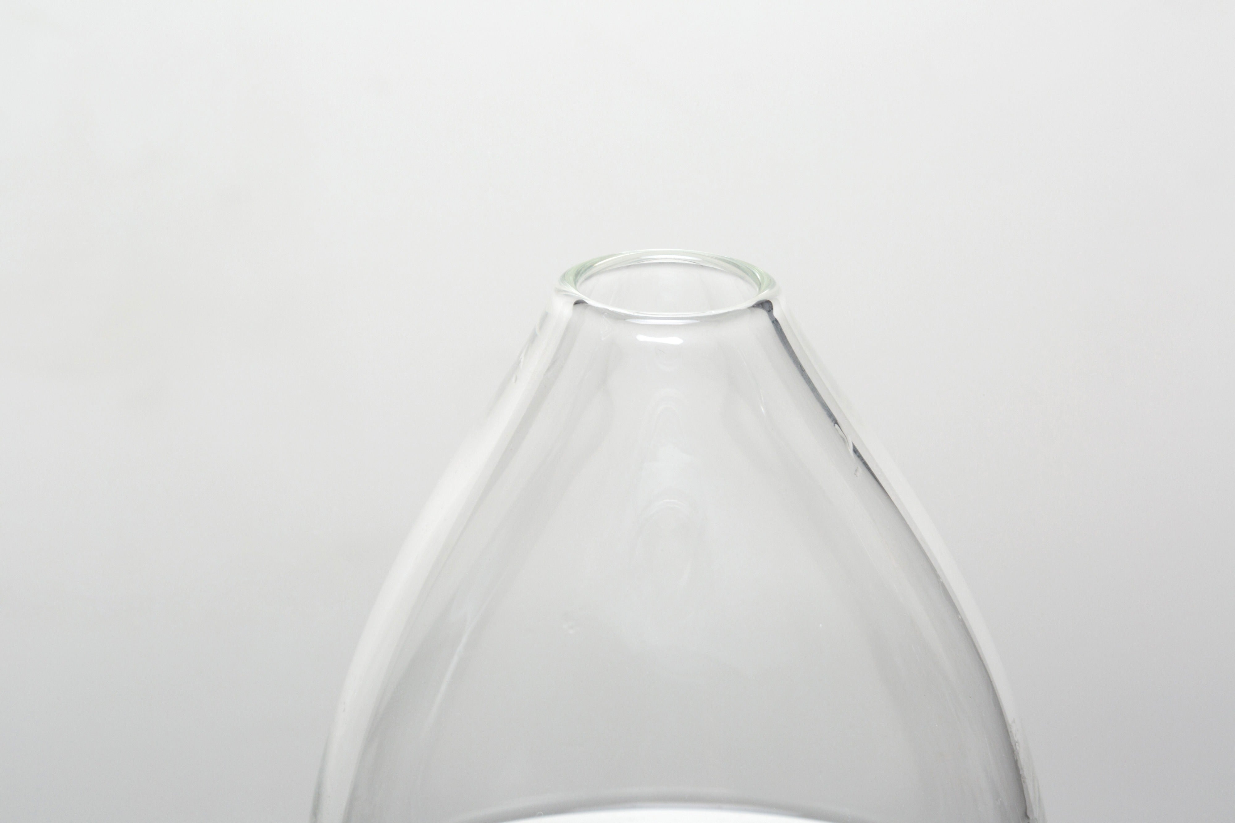 Handmade Clear Glass Vase In A Flower Bud Shape