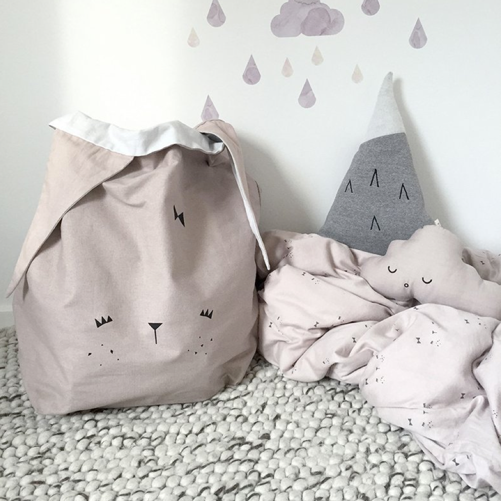 Pink Bunny Face Children's Storage Bag