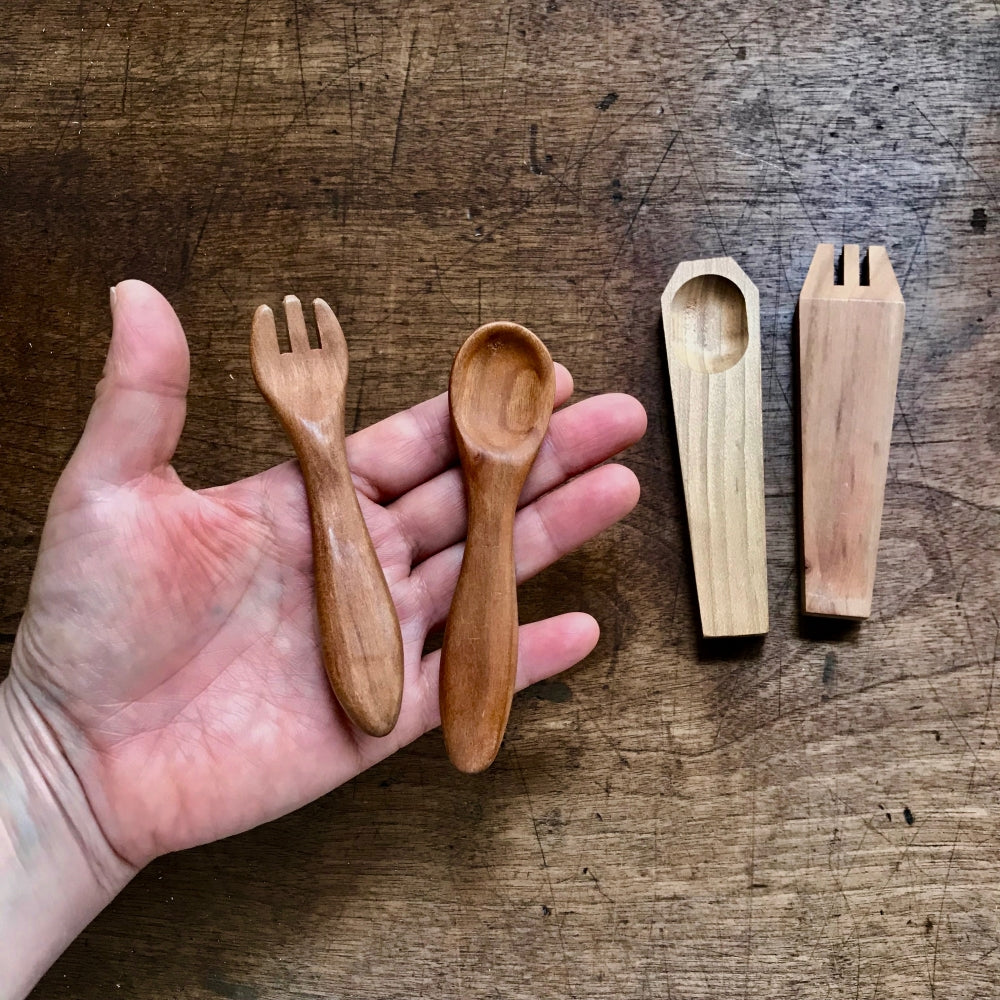 Japanese Whittling DIY Kit - Make My Own Child's Spoon and Fork Kit