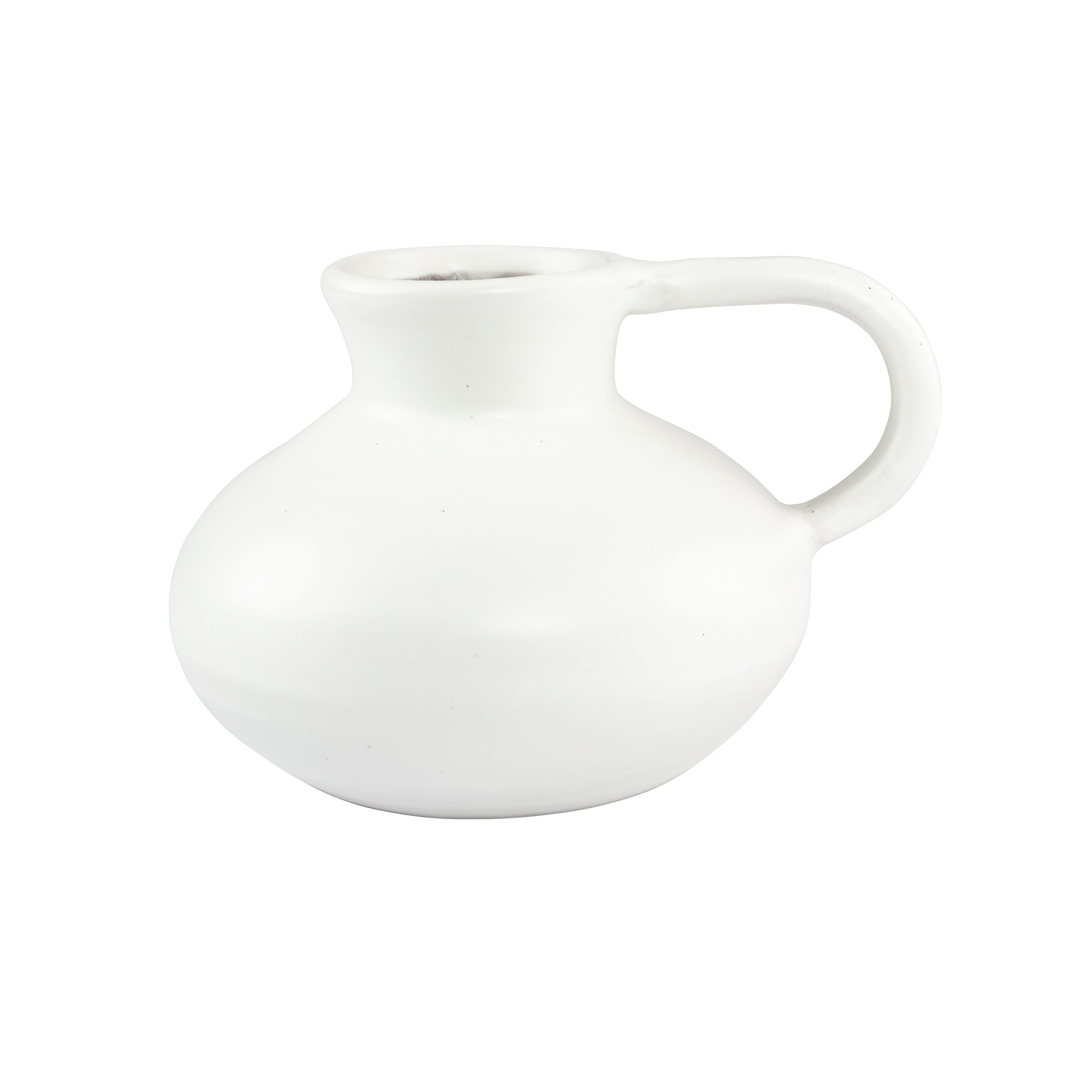 White Camomille Stoneware Vase in Medium