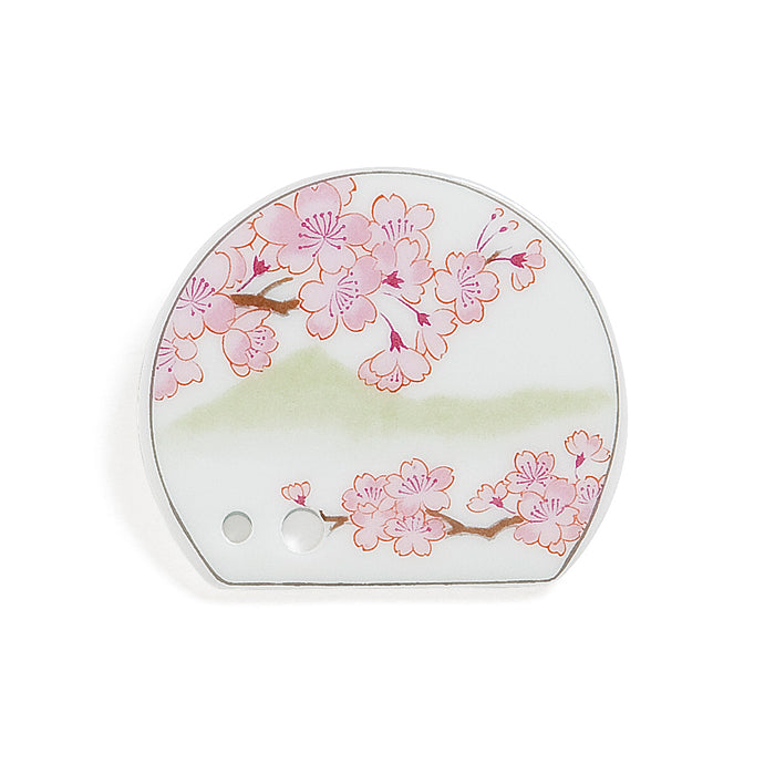 Decorative Porcelain Incense Holder with Cherry Blossom Painting