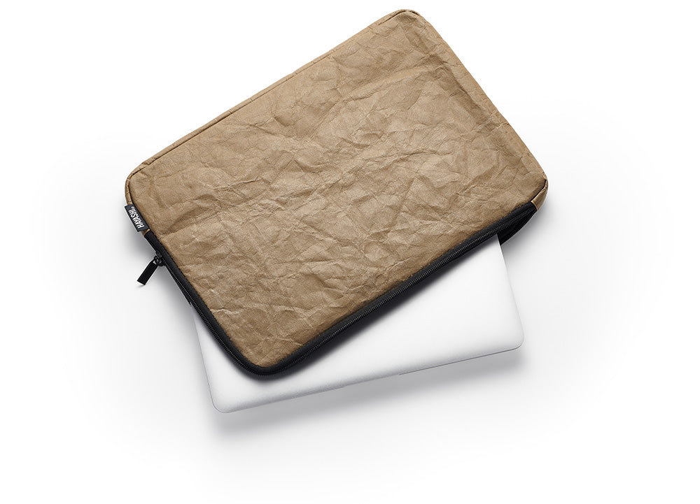 Vegan Paper Leather Laptop Sleeves in Tan Colour