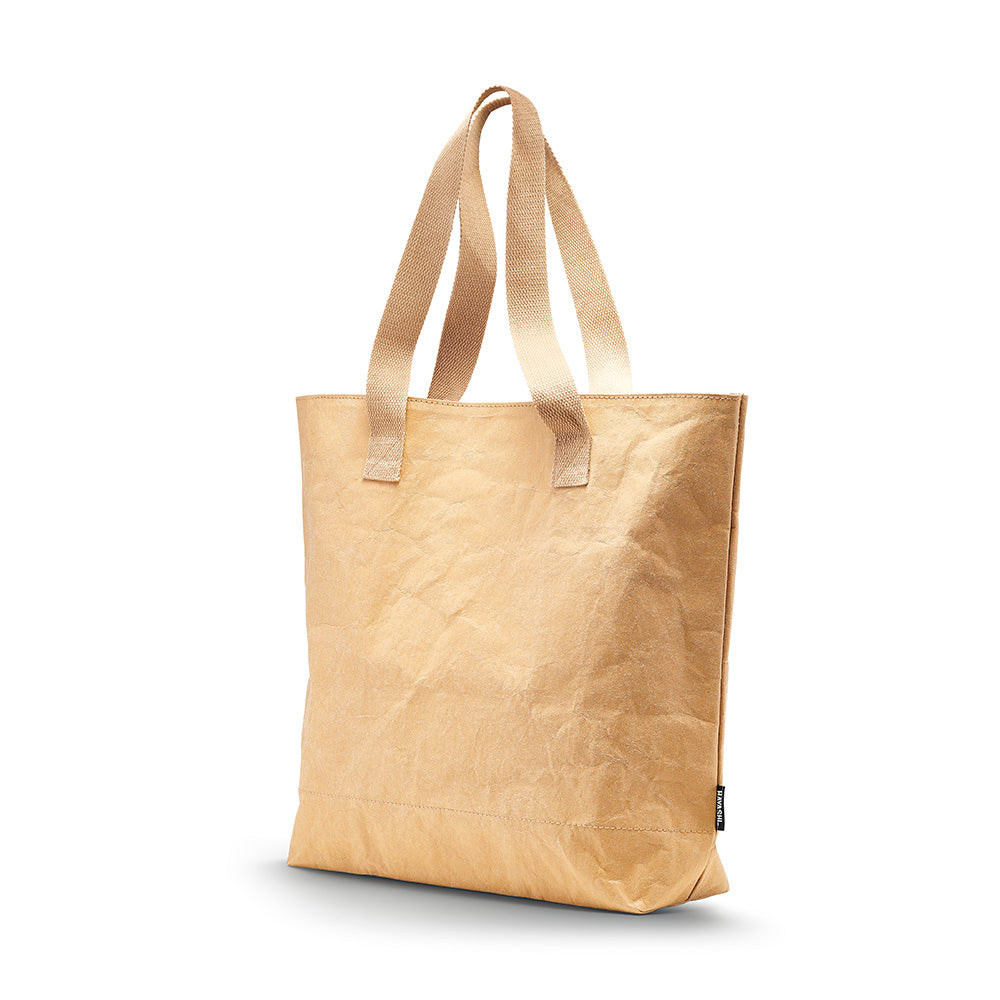 Vegan Paper Leather Large Tote Bag in Dust Colour