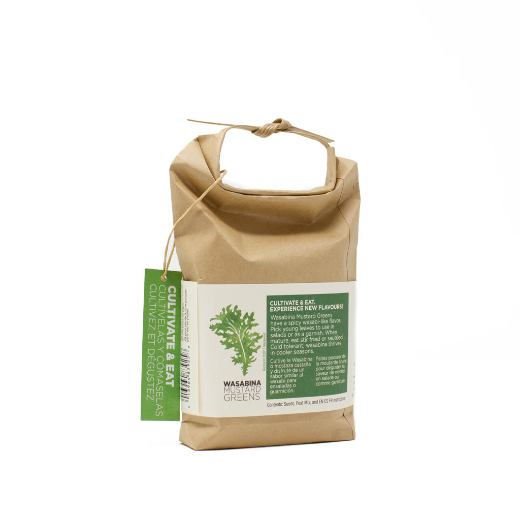 Grow Your Own Japanese Herb Kit in Japanese Paper Bag - Wasabina
