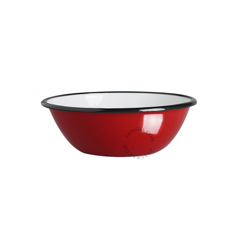 Large Enamel bowl in Red