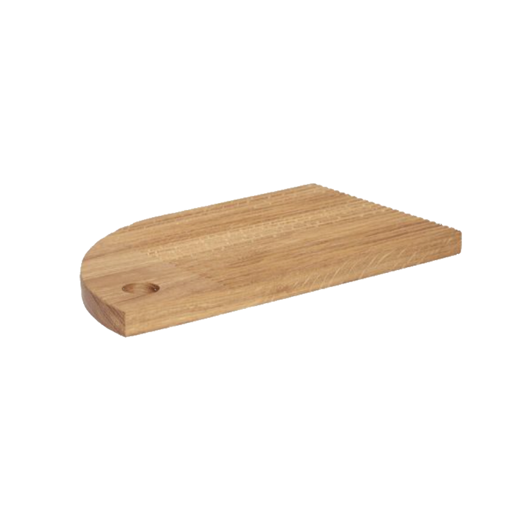 Lined Quarter Oval Shape Oak Cutting Board Large Size