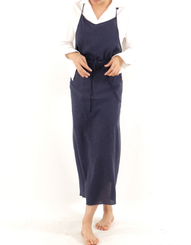 Soft Apron Dress in Dark Navy