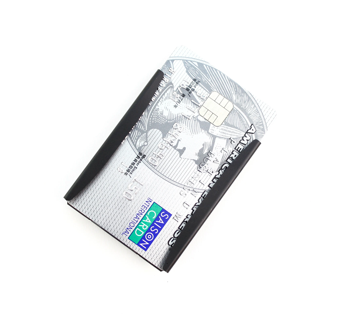 Stainless Steel Card Case & Money Clip - Black