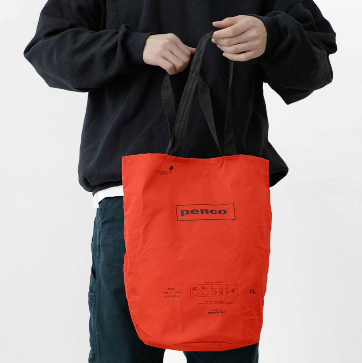 Penco Bucket Tote Bag in Orange