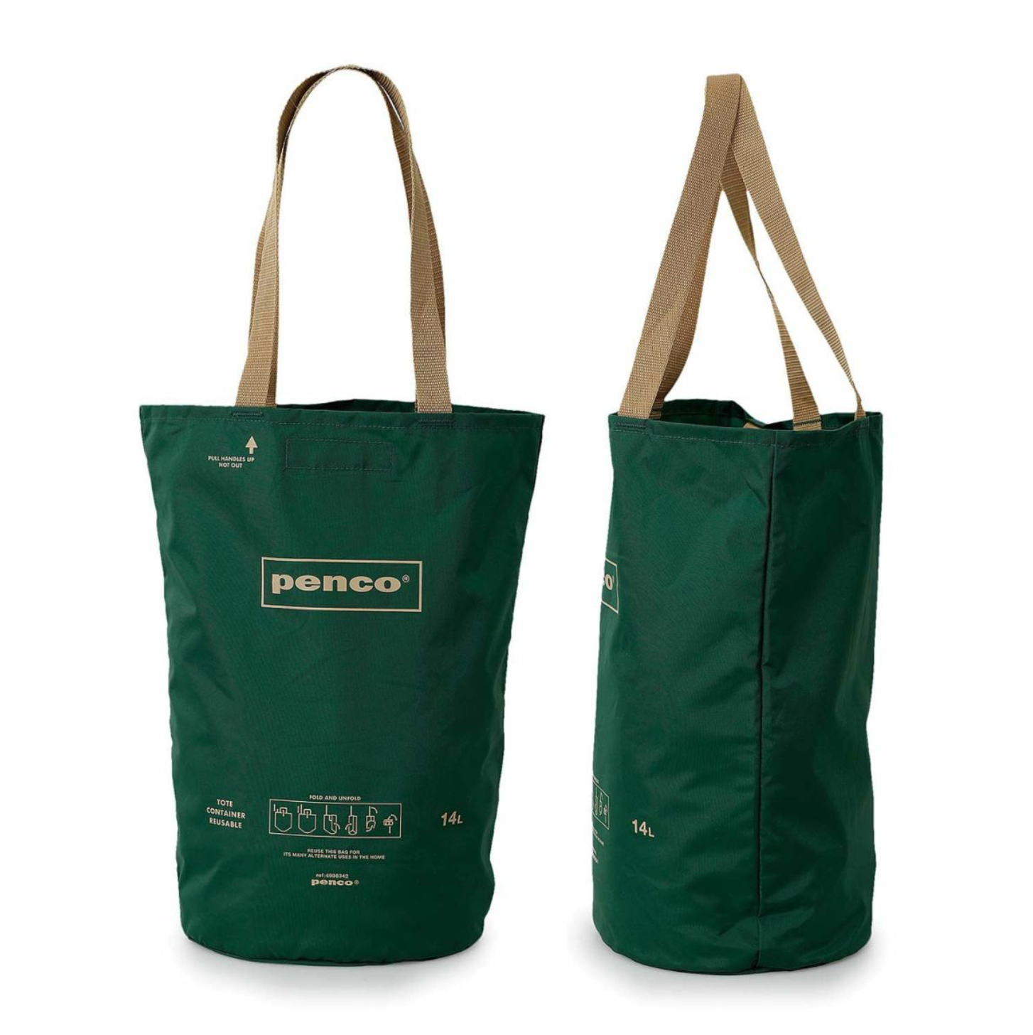 Penco Bucket Tote Bag in Dark Green