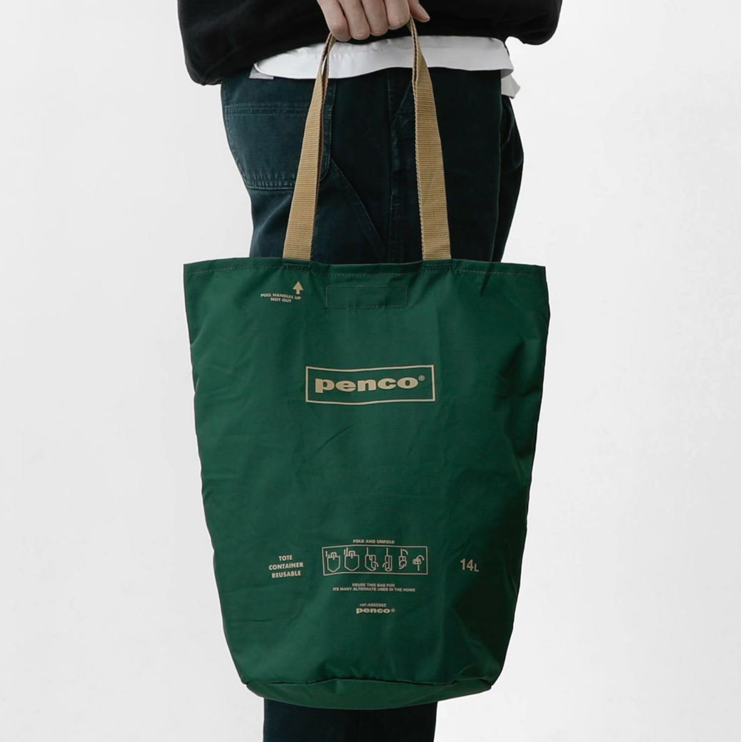 Penco Bucket Tote Bag in Dark Green