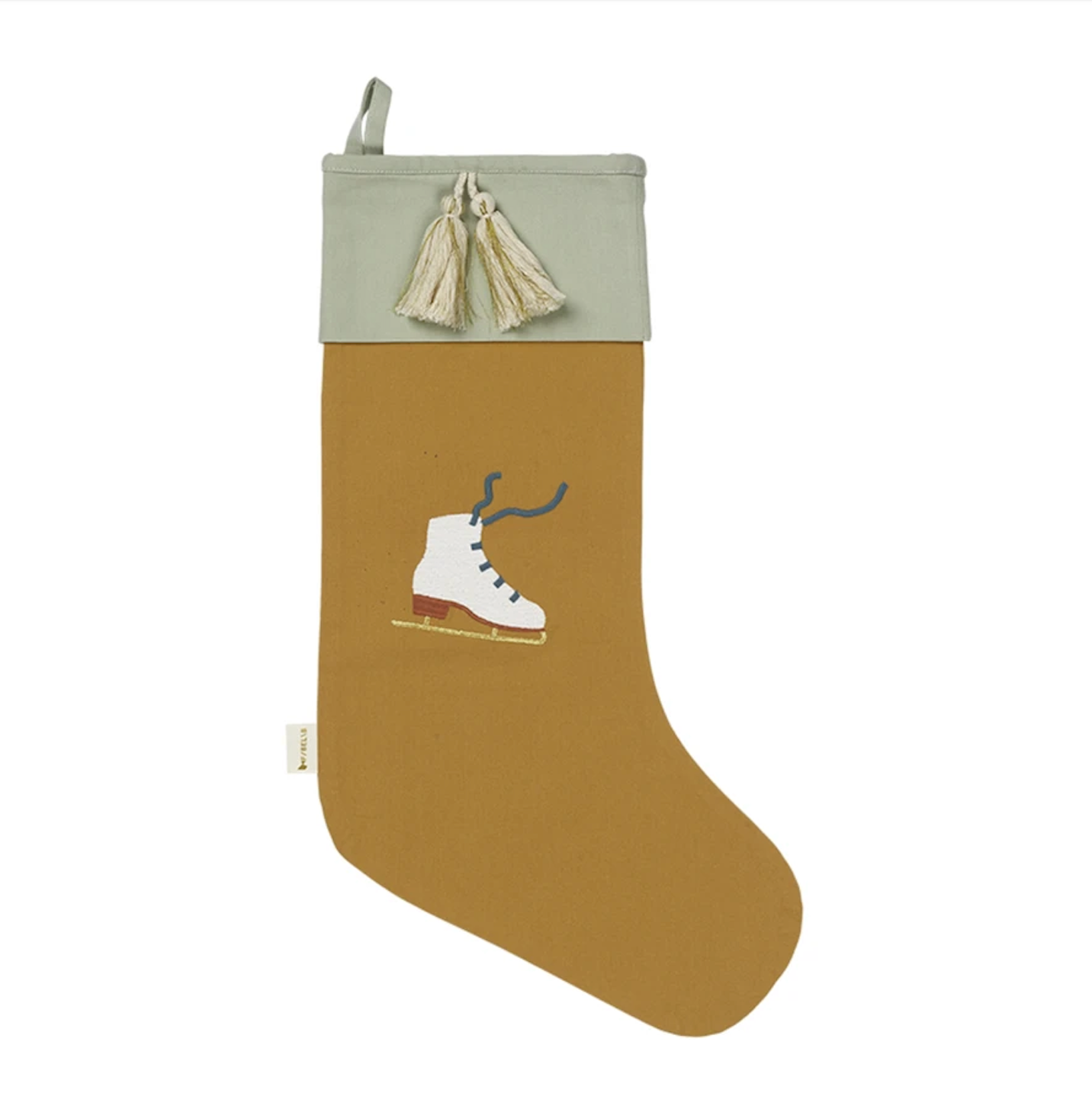 Ice Skate Embroidery Christmas Stocking