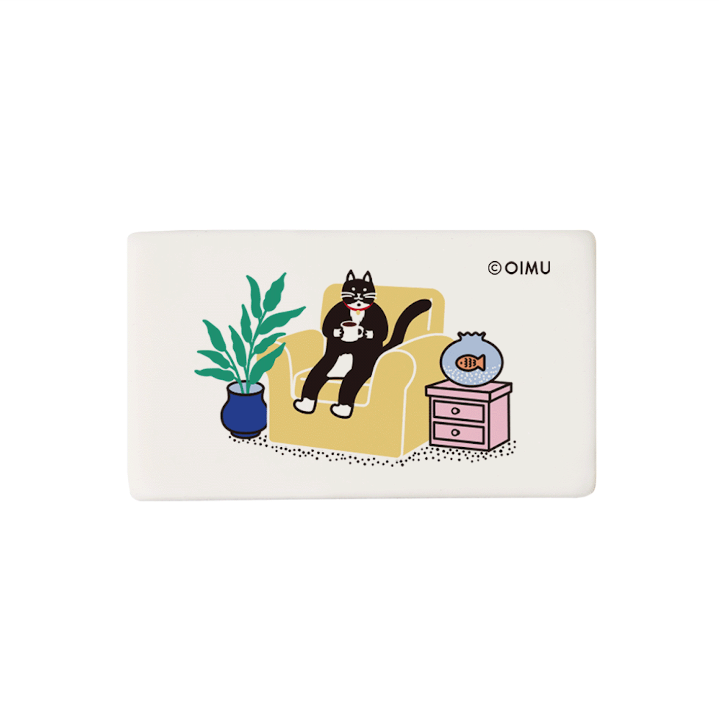 Square Eraser with Cat on Sofa Print