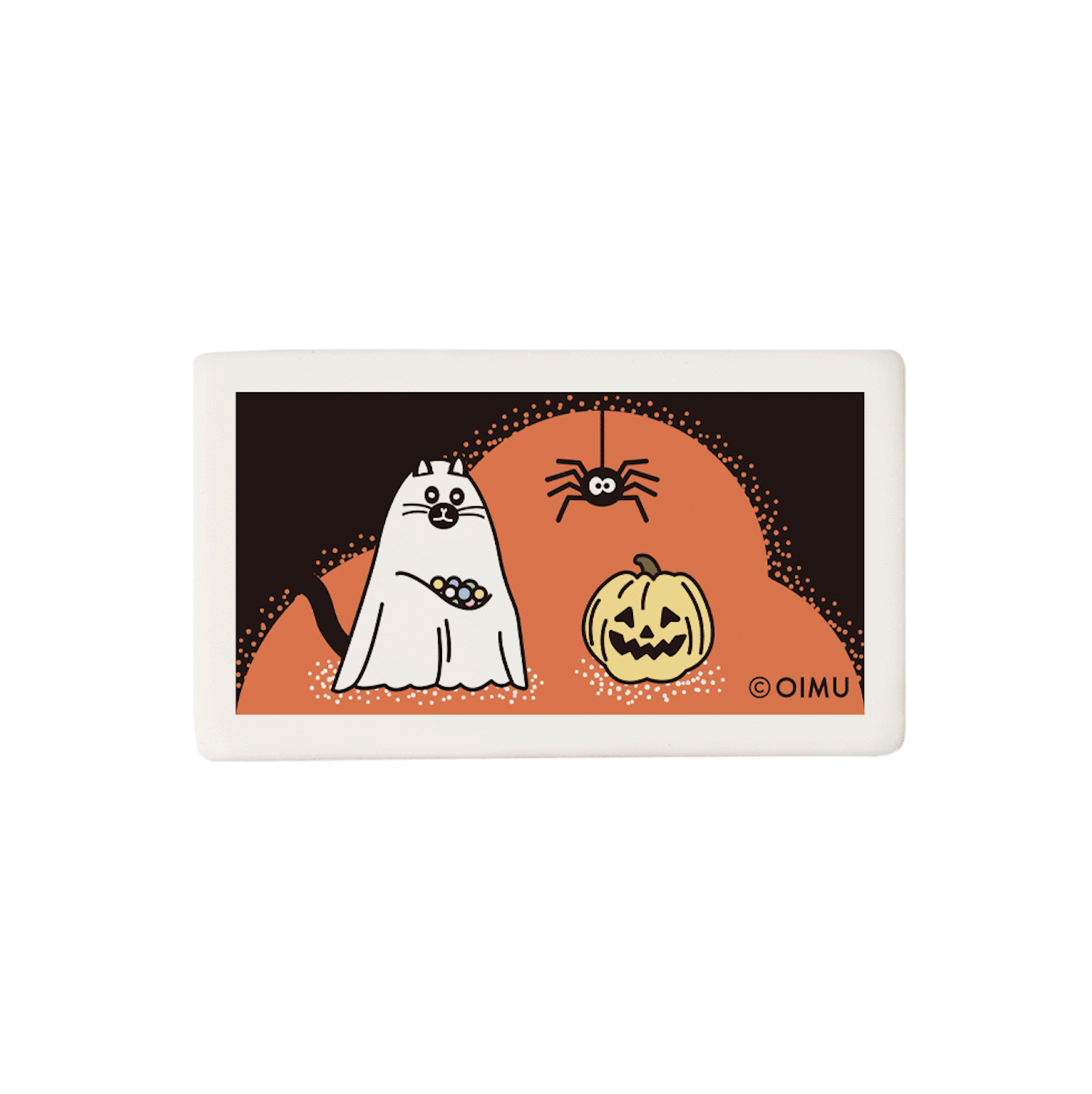 Square Eraser with Halloween Pumpkin Print