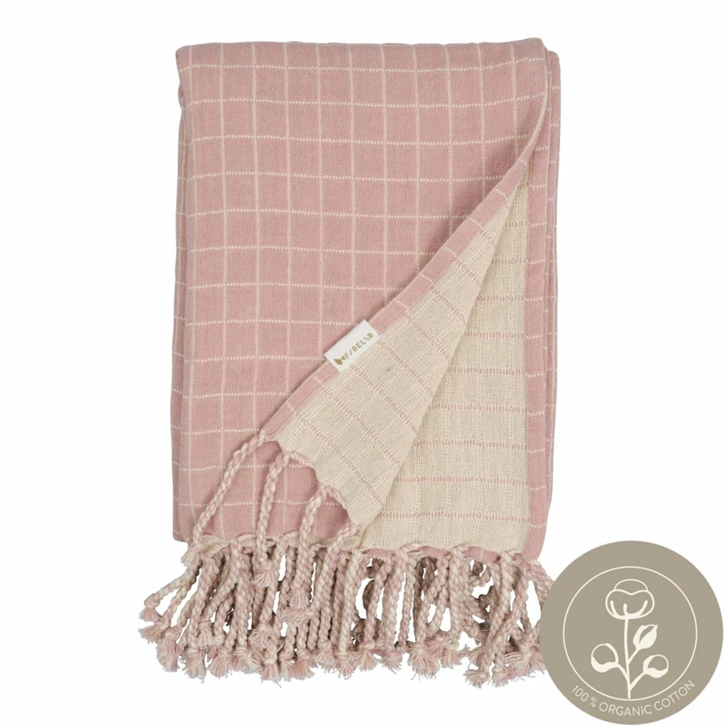 Grid Baby Blanket in Old Rose