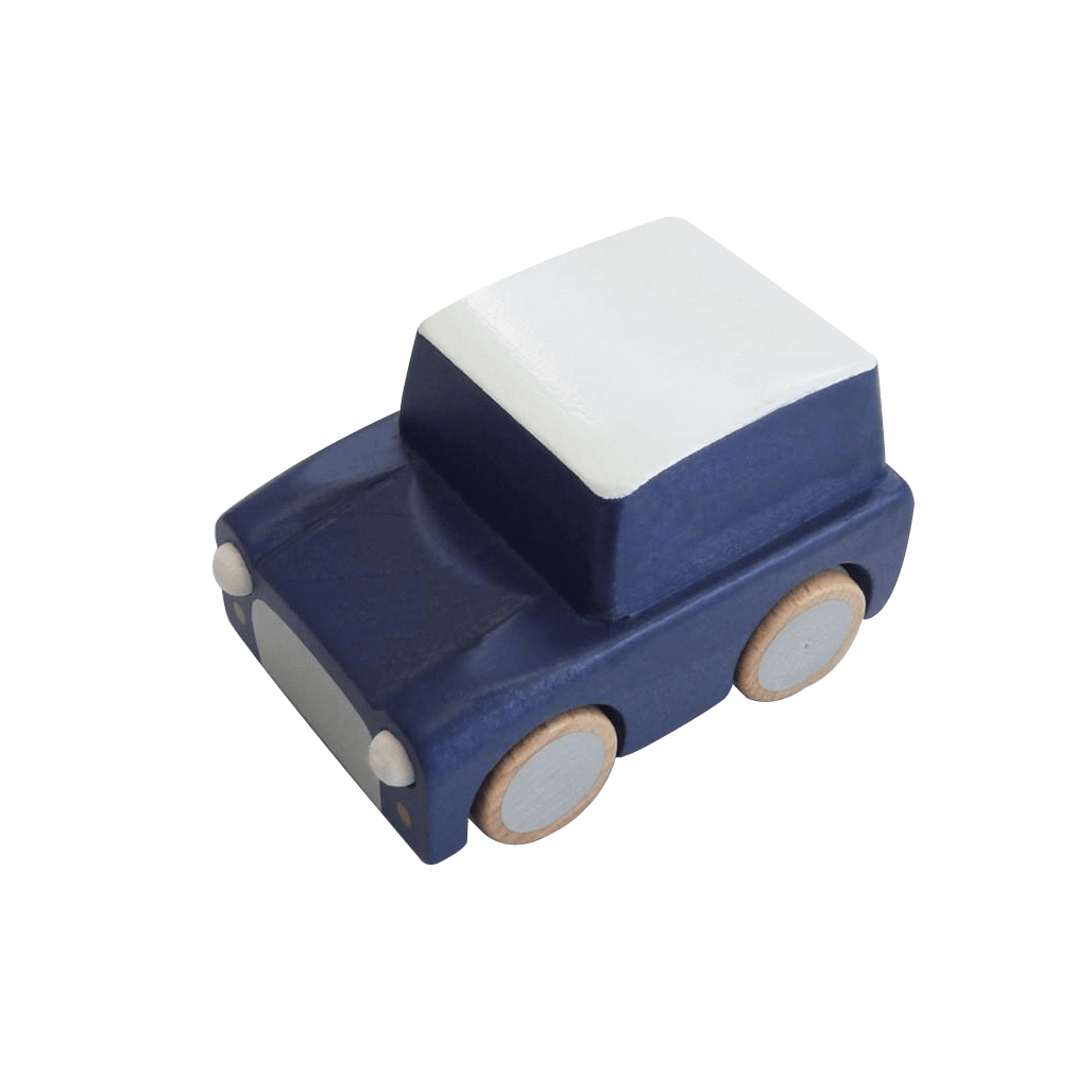 Classic Wooden Wind Up Car in Navy