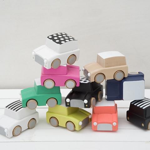Classic Wooden Wind Up Car in Green