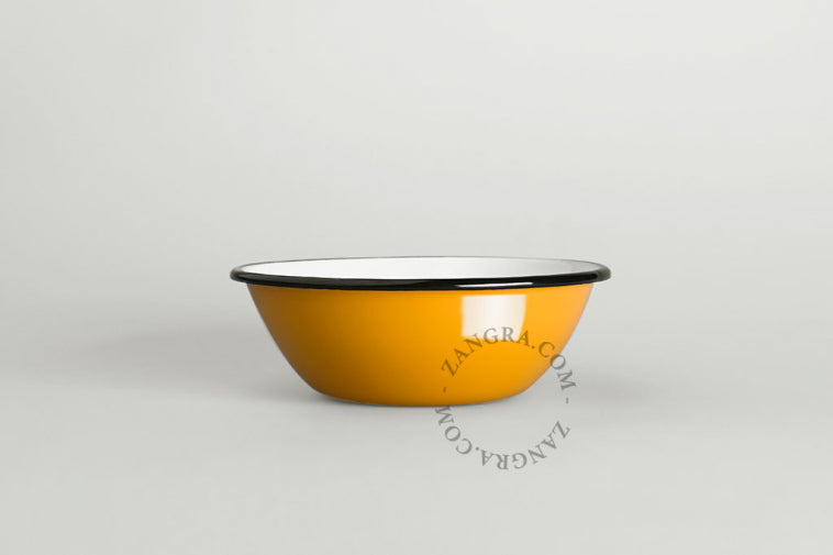 Large Enamel bowl in Mustard