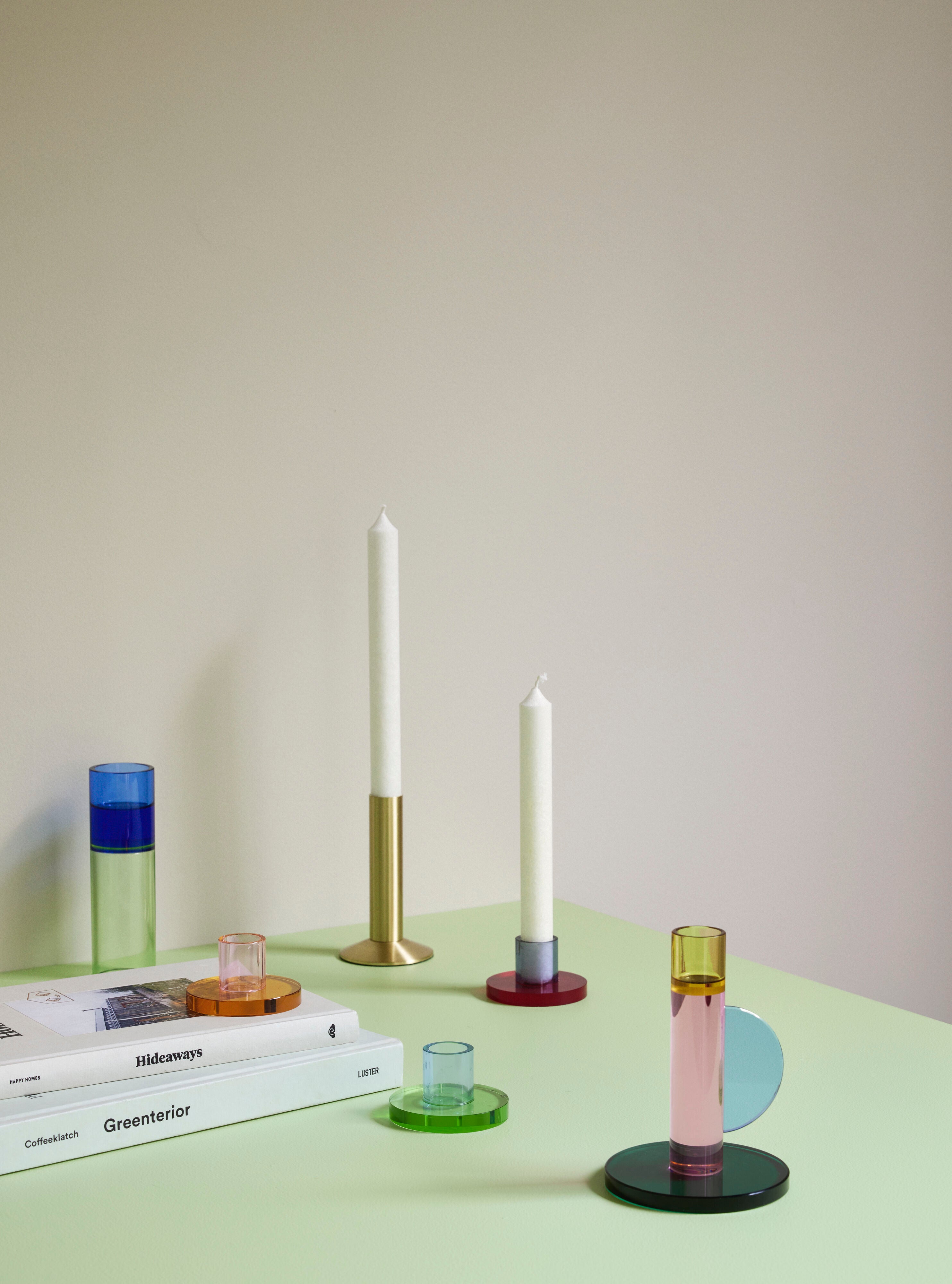 Astra Candleholder Small in Blue, Green