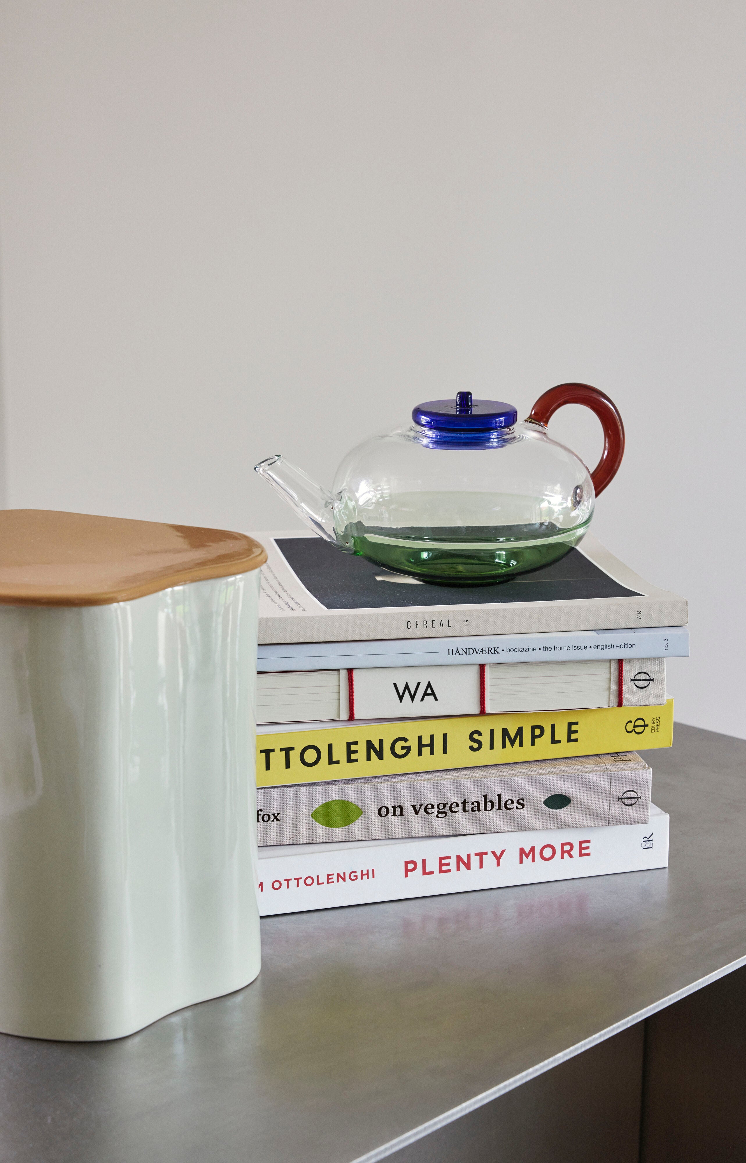 NoRush Teapot in Blue, Clear, and Green
