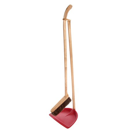 Tall Broom and Dustpan Set Red