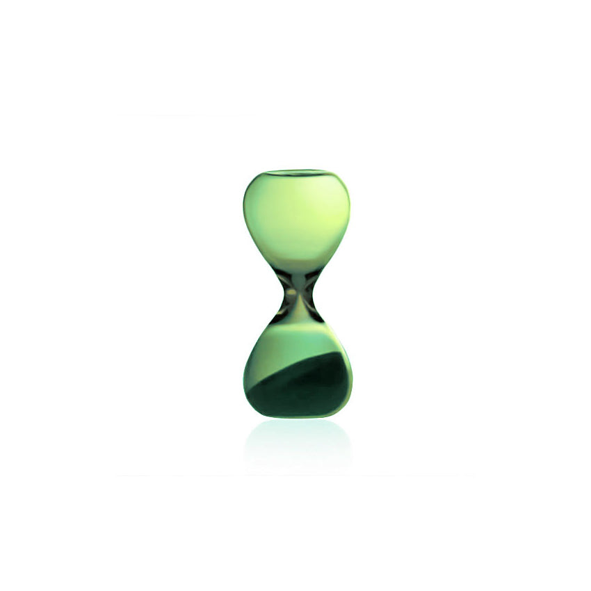 Sand Glass in Green with White Sand - 3 mins