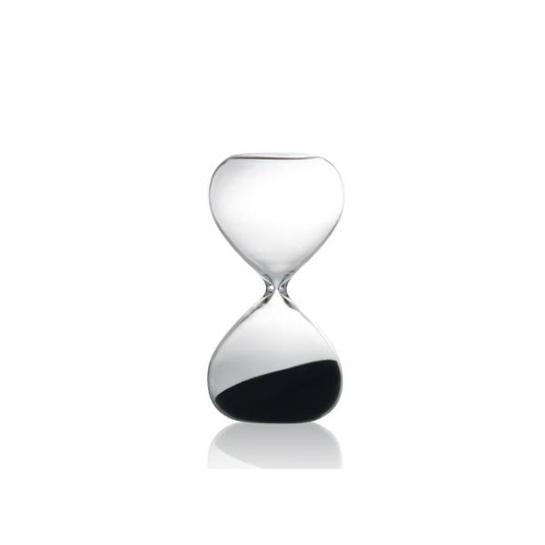 Sand Glass in Clear with Black Sand - 5 mins Egg Timer
