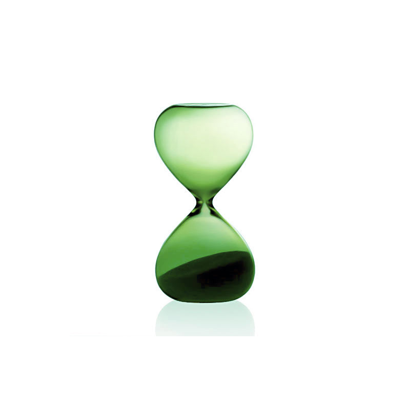 Sand Glass in Green with White Sand - 5 mins Egg Timer