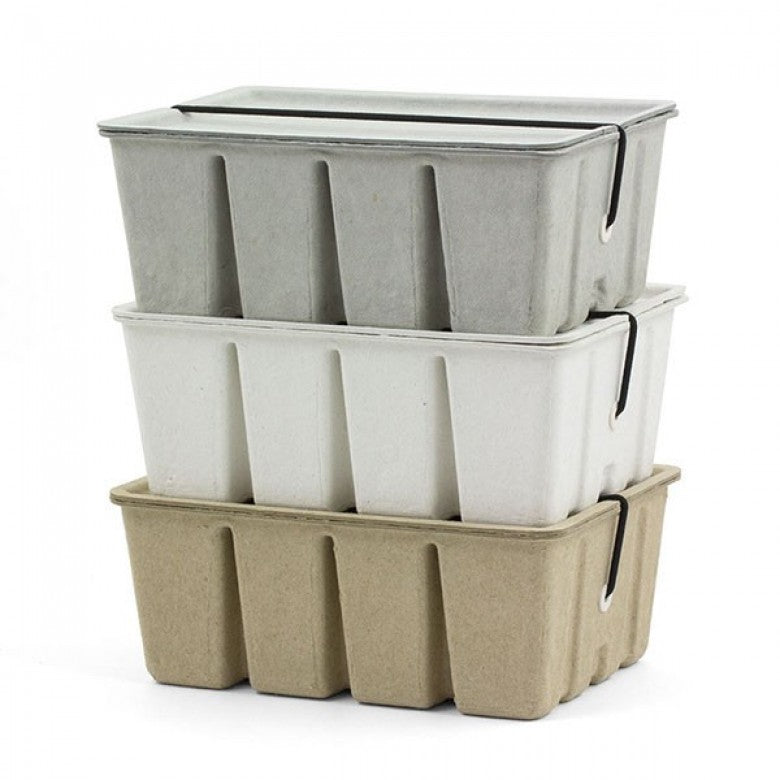 Recycled Pulp Stackable Box / Case in White