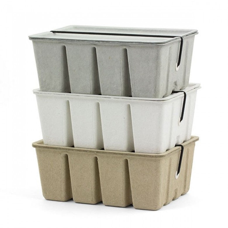 Recycled Pulp Stackable Box / Case in Grey