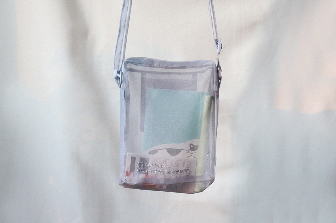 Sheer Silk(No-Bang) Mini Shoulder Bag in Sky Grey